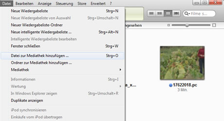 Konvertiertes Video zu iTunes hinzufügen