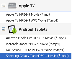 mp4 samsung galaxy tab