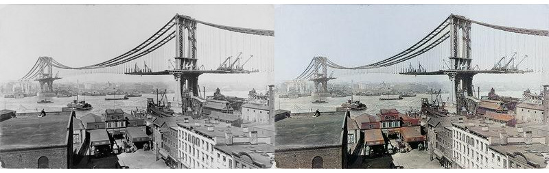 manhattan bridge construction