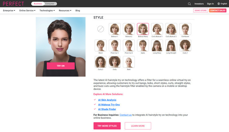 perfectcorp virtual hairstyles tryon